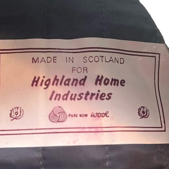 Scottish Tam Blue and Green Plaid Wool Golfing Driving Hat Knit With Pom Pom - Picture 8 of 11